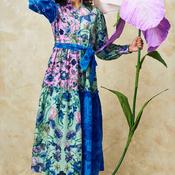 Hope &amp; Ivy Maxine Floral Maxi Shirt Dress, Blue Multi image