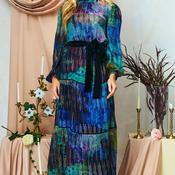 Hope &amp; Ivy Jadene High Neck Long Dress, Blue