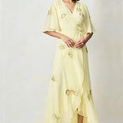 Hope &amp; Ivy Joy Embellished Wrap Dress, Yellow