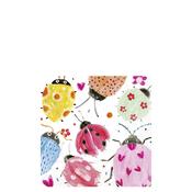 IHR Joyful Ladybugs Lunch Napkins, White Multi