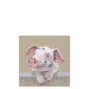 IHR Ruffy Pig Lunch Napkins, Light Brown image