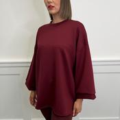 Serafina Relaxed Crew Neck Sweatshirt, Wine
