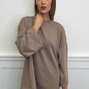 Serafina Relaxed Crew Neck Sweatshirt, Beige