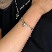 M Collection Heart Chain Bracelet, Silver image
