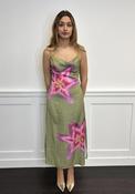 Tiffosi Floral Print with Tassel Detail Midi Dress, Green image
