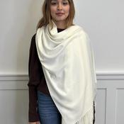 Serafina Collection Cashmere Blend Pashmina, Ecru