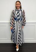 Sister Jane Horizon Stripe Belted Maxi Dress, Black &amp; White image