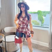Vero Moda Phoenix Asymmetrical Top, Red Multi image
