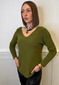 Serafina V Neck Jumper &amp; Neck Scarf, Green image
