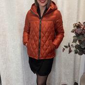 Etage Down Mix Quilted Hooded Jacket, Orange image