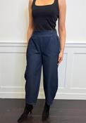 My Soul Cropped Denim-Like Wide Leg Trousers, Blue image
