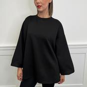 Serafina Relaxed Crew Neck Sweatshirt, Black