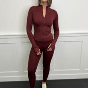 Serafina Full Zip Leisurewear Jacket, Wine