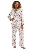 Indigo Sky Dog Print Brushed Cotton Pyjama Set, Cream image