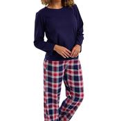 Indigo Sky Rose Check Long Sleeve Pyjama Set, Navy image