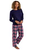 Indigo Sky Rose Check Long Sleeve Pyjama Set, Navy image