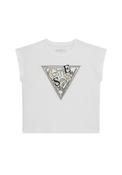 Guess Older Girl Sequin Short Sleeve Tee, White image