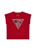 Guess Older Girl Sequin Short Sleeve Tee, Red image