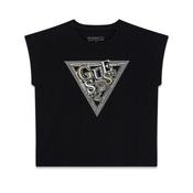 Guess Older Girl Sequin Short Sleeve Tee, Black