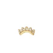 Jackie Jewellery Curve White Topaz Piercing, Gold image