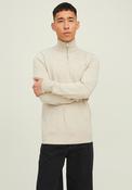 Jack &amp; Jones Emil Knit Half Zip Sweater, Beige Melange image