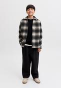 Jack &amp; Jones Boy Ollie Check Long Sleeve Overshirt, Grey image