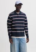 Jack &amp; Jones Ratocha Stripe Knit Polo Shirt, Navy image