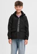 Jack &amp; Jones Boys Matt Softshell Hooded Jacket, Black image
