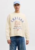 Jack &amp; Jones Menton Typo Crew Neck Sweatshirt, Off White image