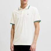 Jack &amp; Jones Paulos Plain Polo Shirt, Off White &amp; Green