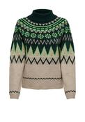 JDY Freya Fair Isle Knitted Sweater, Grass Green image