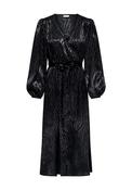 JDY Diffi Print Satin Wrap Maxi Dress, Black image
