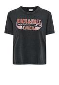 JDY Elina “Rock &amp; Roll” Print Tee, Black image