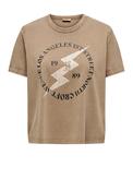 JDY Elina Lightning Bolt Print Tee, Toasted Coconut image