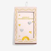Joma Jewellery Kids Lovely Granddaughter Heart Stud Earrings, Silver image