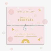 Joma Jewellery Kids Officially a Teenager Bracelet, Silver