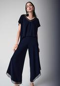 Joseph Ribkoff Colour Block Culotte Jumpsuit, Navy image