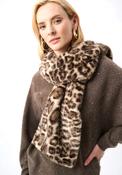 Joseph Ribkoff Faux Fur Leopard Print Scarf, Beige Multi image