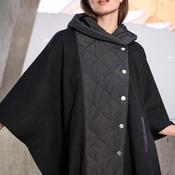 Joseph Ribkoff Quilted Poncho Jacket, Black