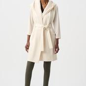 Joseph Ribkoff Scuba Jersey Hooded Gilet Vest, Cream