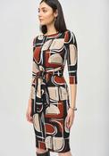 Joseph Ribkoff Knot Detail Pencil Dress, Black Multi image