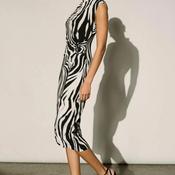 Joseph Ribkoff Zebra Wrap Pencil Dress, Black image