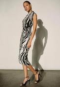 Joseph Ribkoff Zebra Wrap Pencil Dress, Black image