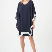 Joseph Ribkoff Chiffon Overlay Mini Dress, Navy image