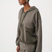 Joseph Ribkoff Jersey Satin Trim Hooded Jacket, Green