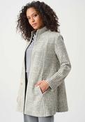 Joseph Ribkoff Jacqaurd Knit Houndstooth Coat, Grey image