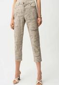 Joseph Ribkoff Metallic Print Slim Cropped Jeans, Beige image