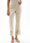 Joseph Ribkoff Repreve® Embroidered Straight Leg Jeans, Beige image