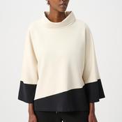 Joseph Ribkoff Scuba Colour Block Funnel Neck Sweatshirt, Cream