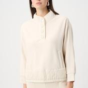 Joseph Ribkoff Scuba Quilted Trim Sweatshirt, Cream image